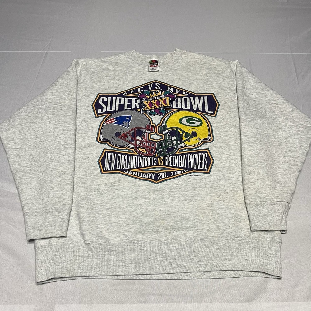 Vintage Green Bay Packers Mens L Sweatshirt Super Bowl XXXI 1997 Crewneck